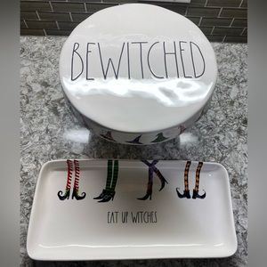 Rae Dunn Eat Up Witches Plater & Bewitched Cake Stand